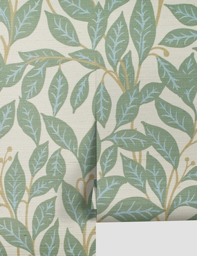 Orchard Leaves Grasscloth Wallpaper by Wallshoppe 