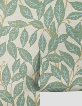 Orchard Leaves Grasscloth Wallpaper by Wallshoppe 