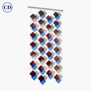 Organic Italian Geometric Gray Purple Aqua Blue Murano Glass Room Divider/Screen 