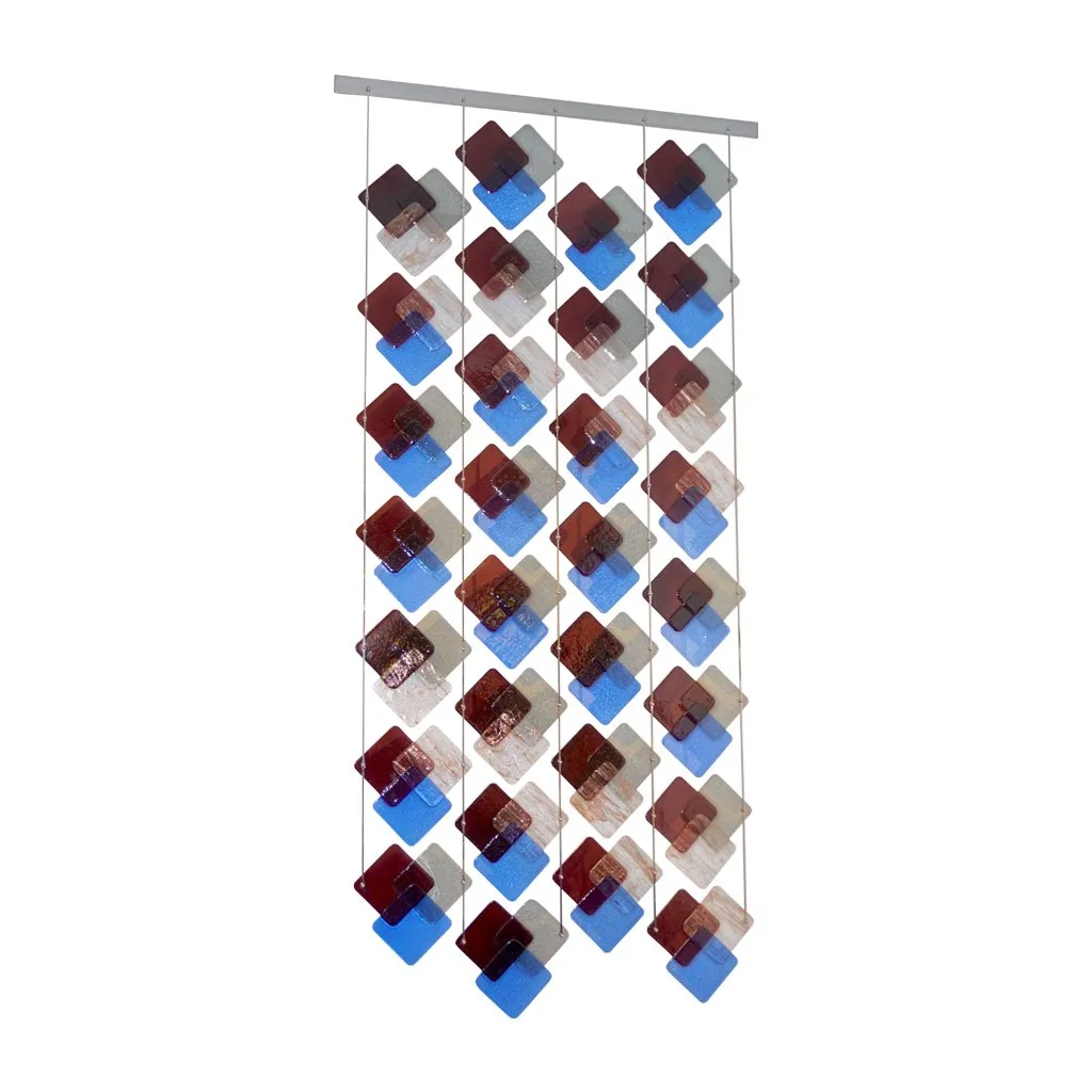 Organic Modern Italian Black Pink Blue Circle Murano Glass Room Divider/Screen