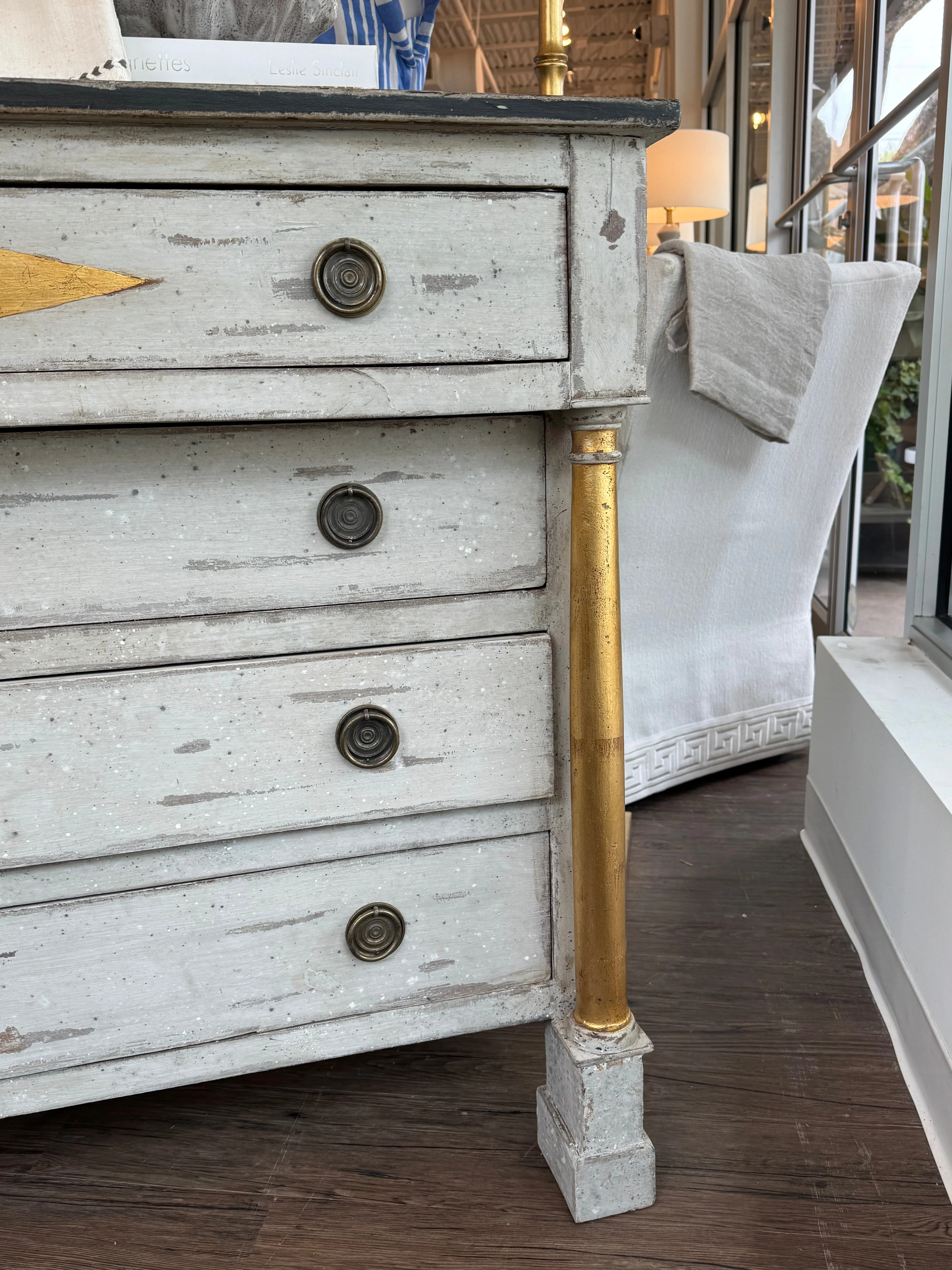 Painted Antique 4 Drawer Chest