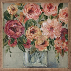 Painterly Bouquet By Carol Robinson Wood Framed Print 