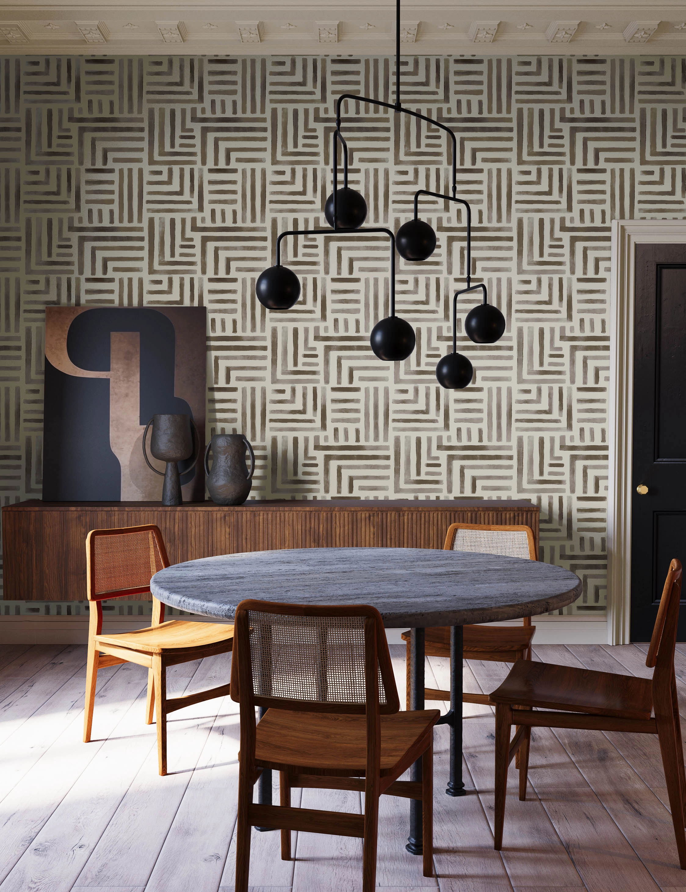 Painterly Labyrinth Wallpaper by Christiane Lemieux