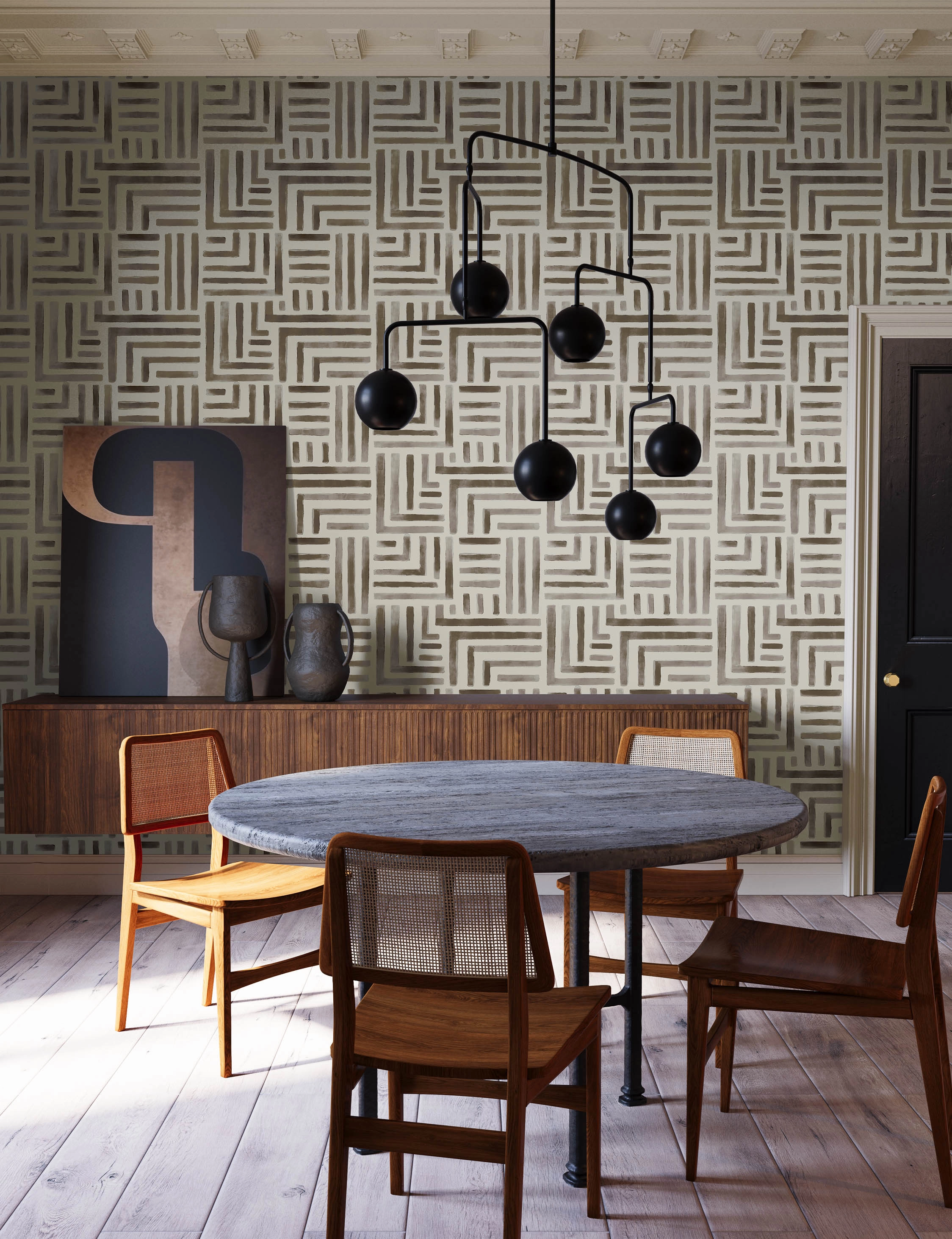 Painterly Labyrinth Wallpaper by Christiane Lemieux