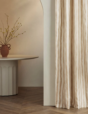 Painterly Stripe Linen Curtain Panel by Sarah Sherman Samuel 