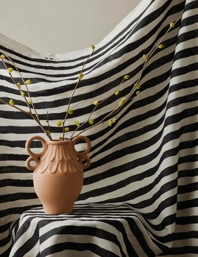 Painterly Stripe Linen Fabric by Sarah Sherman Samuel 
