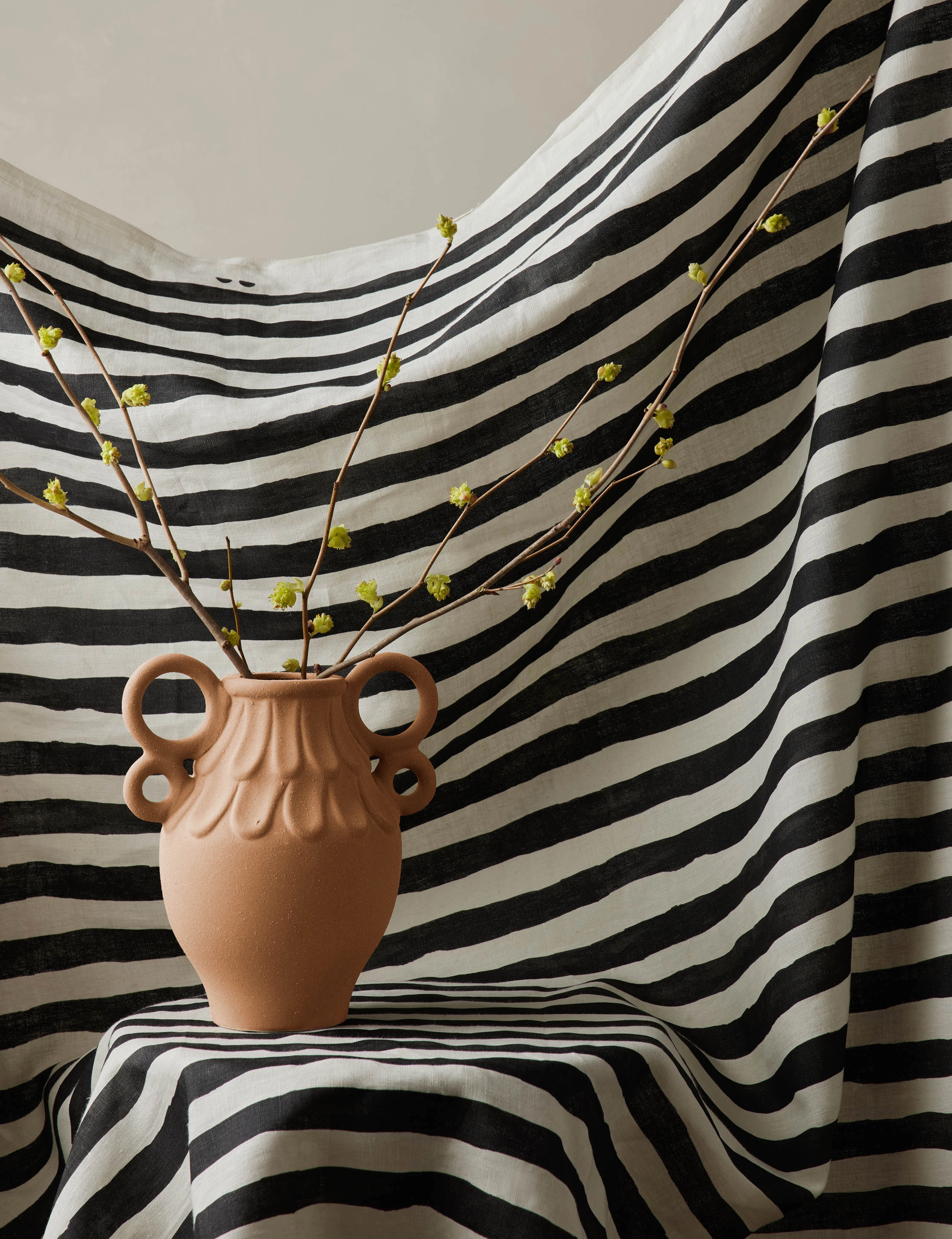 Painterly Stripe Linen Fabric by Sarah Sherman Samuel 