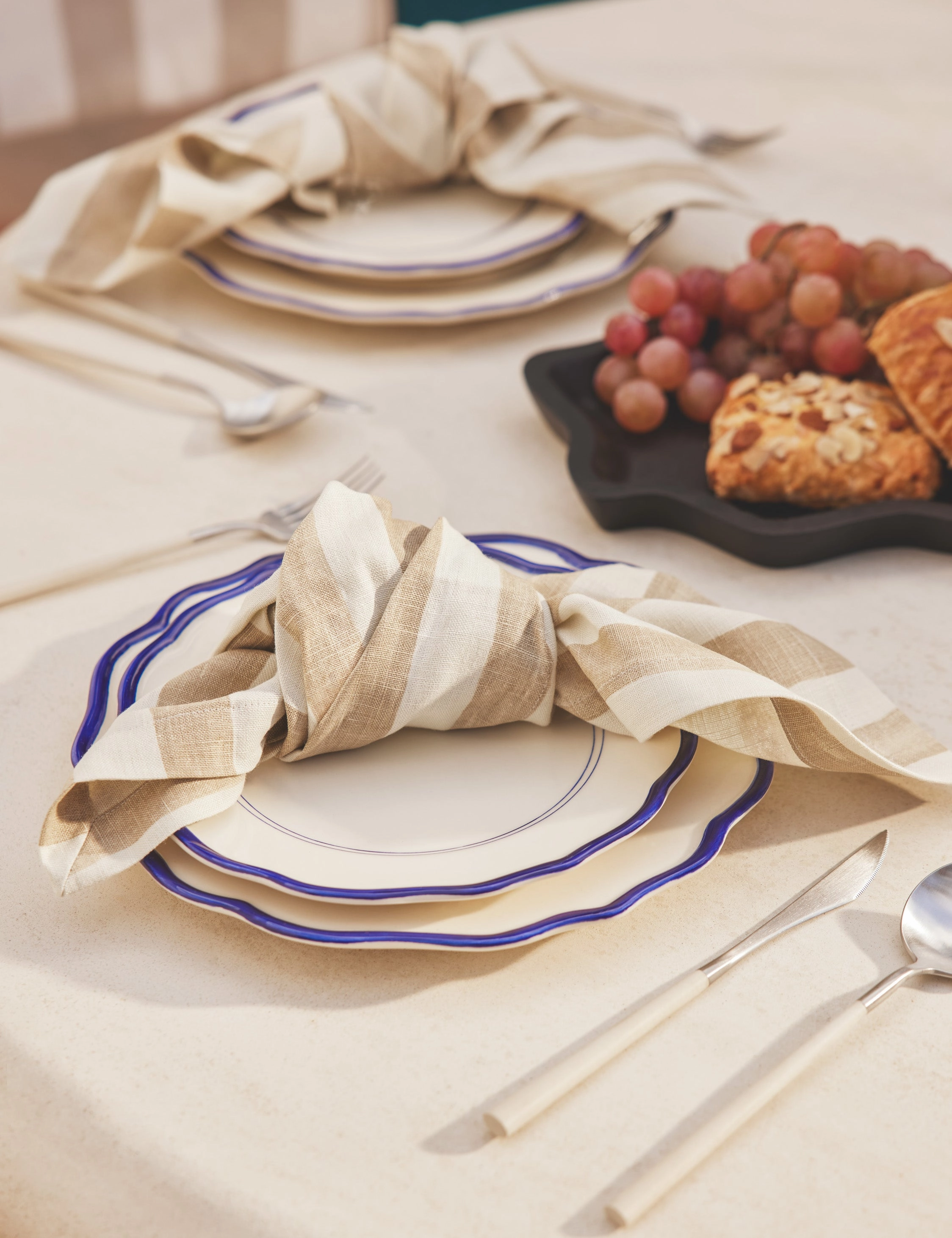 Painterly Stripe Linen Napkins (Set of 4) by Sarah Sherman Samuel