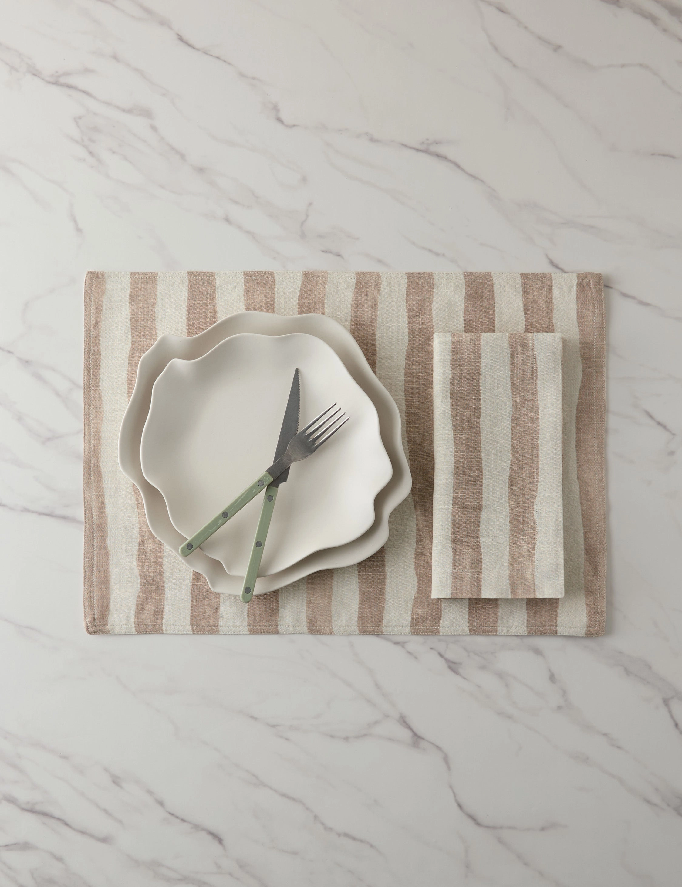 Painterly Stripe Linen Placemats (Set of 4) by Sarah Sherman Samuel