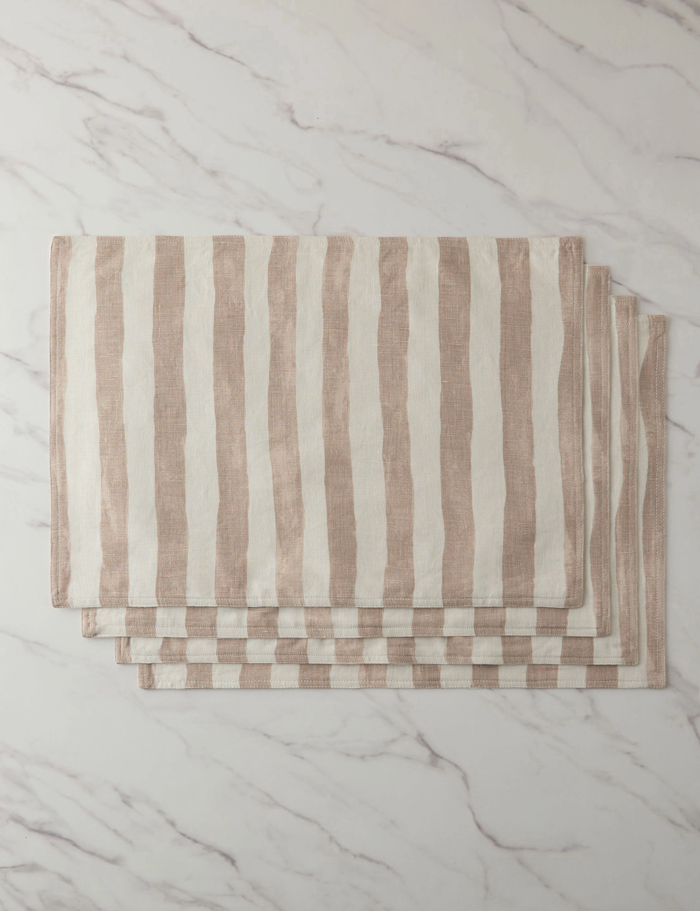 Painterly Stripe Linen Placemats (Set of 4) by Sarah Sherman Samuel