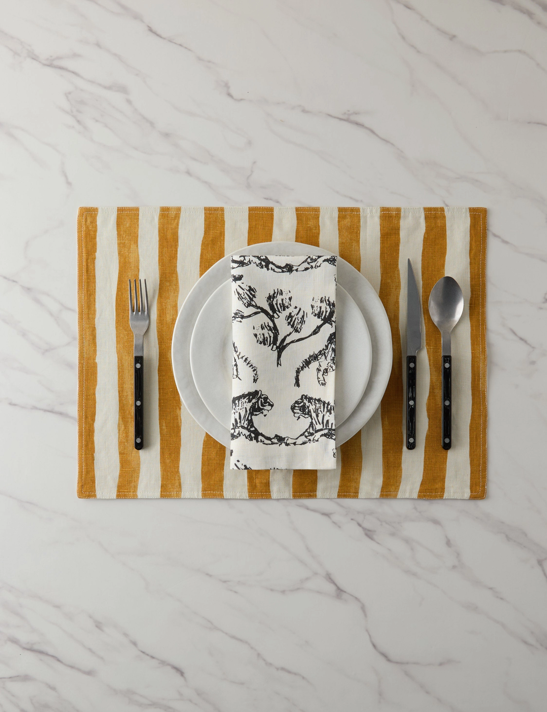 Painterly Stripe Linen Placemats (Set of 4) by Sarah Sherman Samuel