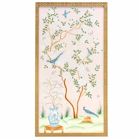 Pale Pink Vase Chinoiserie Mural 