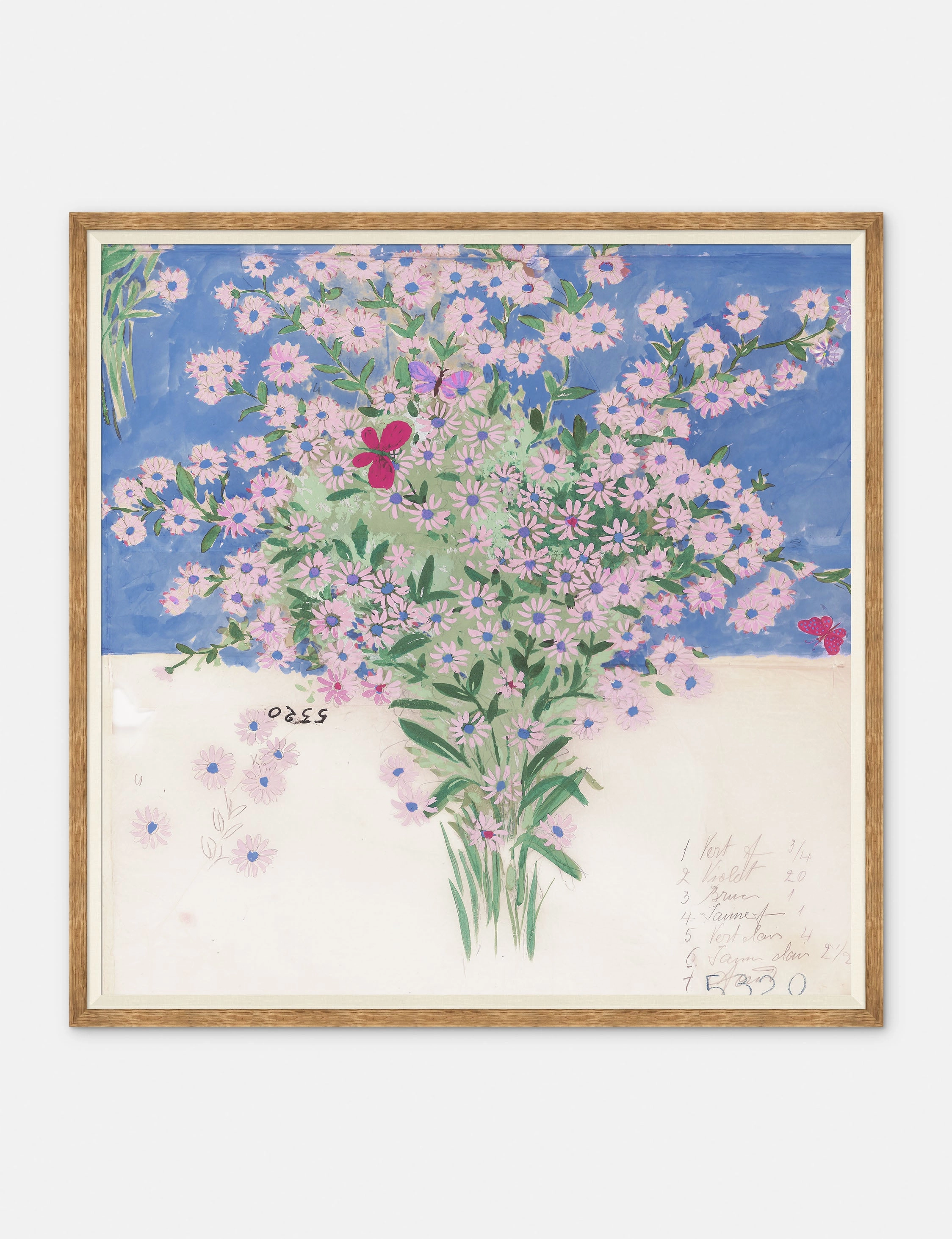 Papillons Et Margeurites Diptych Print by Paule Marrot