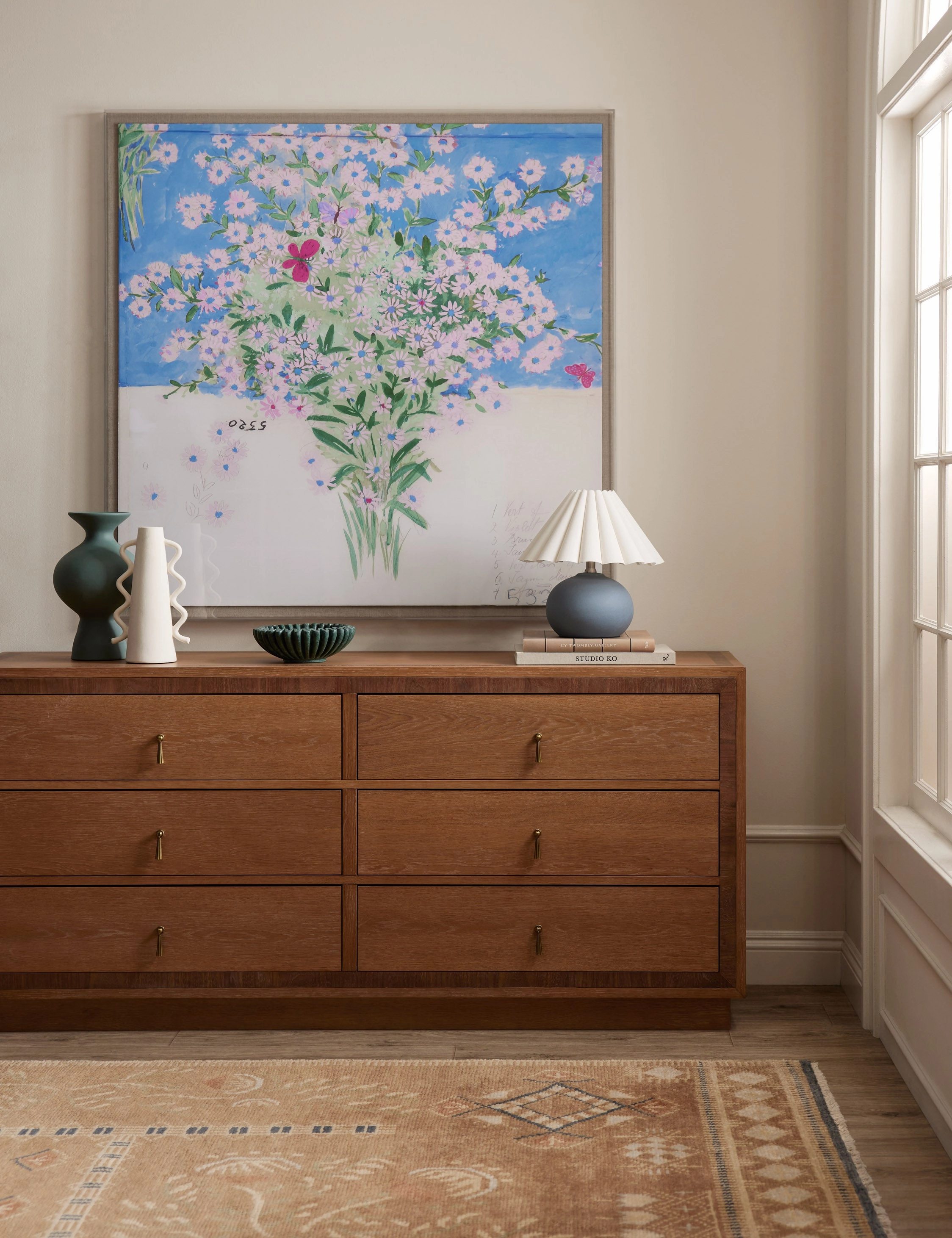 Papillons Et Margeurites Diptych Print by Paule Marrot