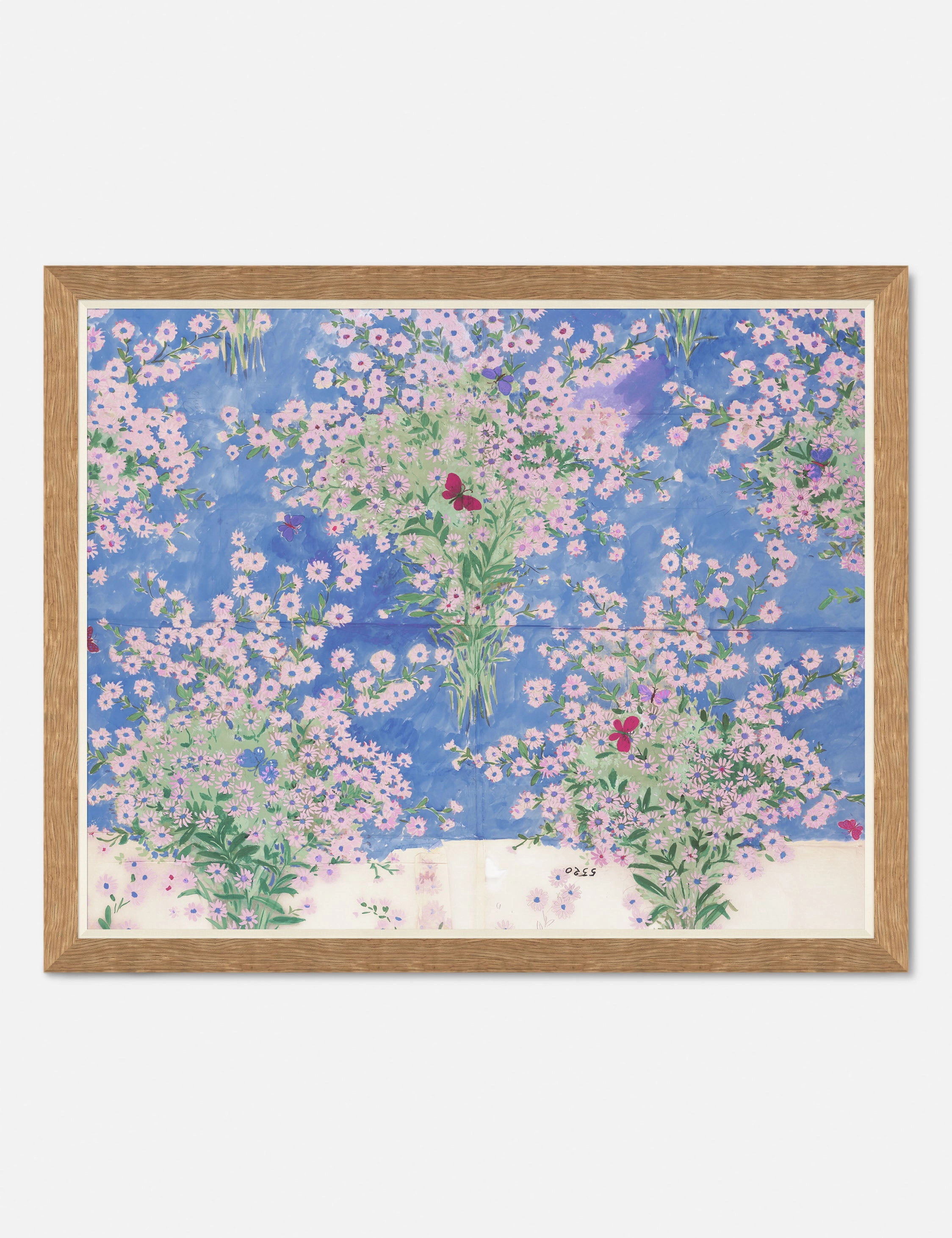 Papillons Et Margeurites Print by Paule Marrot