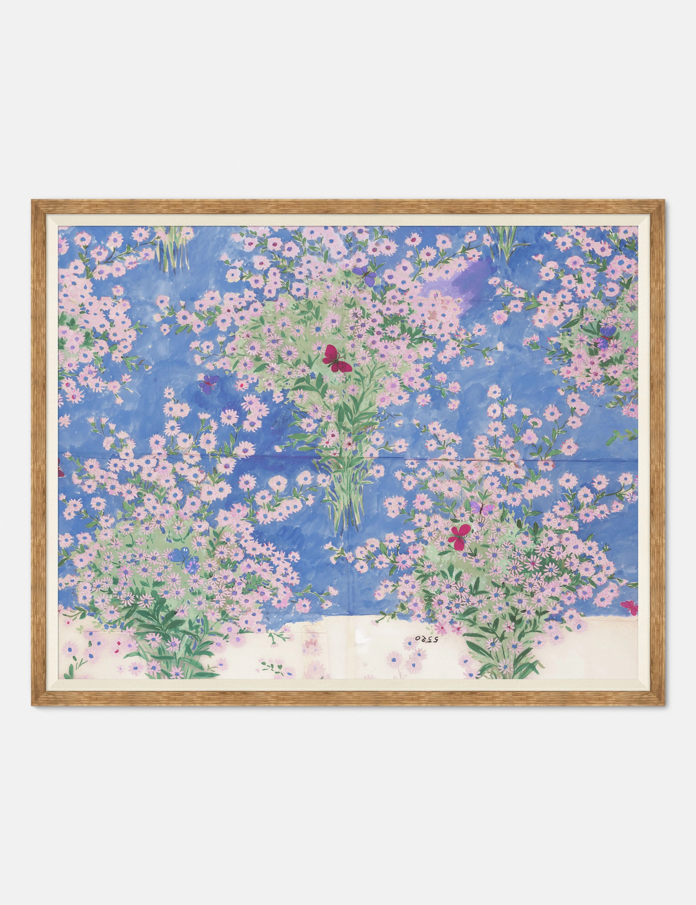 Papillons Et Margeurites Print by Paule Marrot