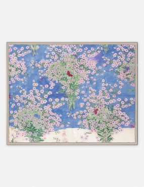 Papillons Et Margeurites Print by Paule Marrot 