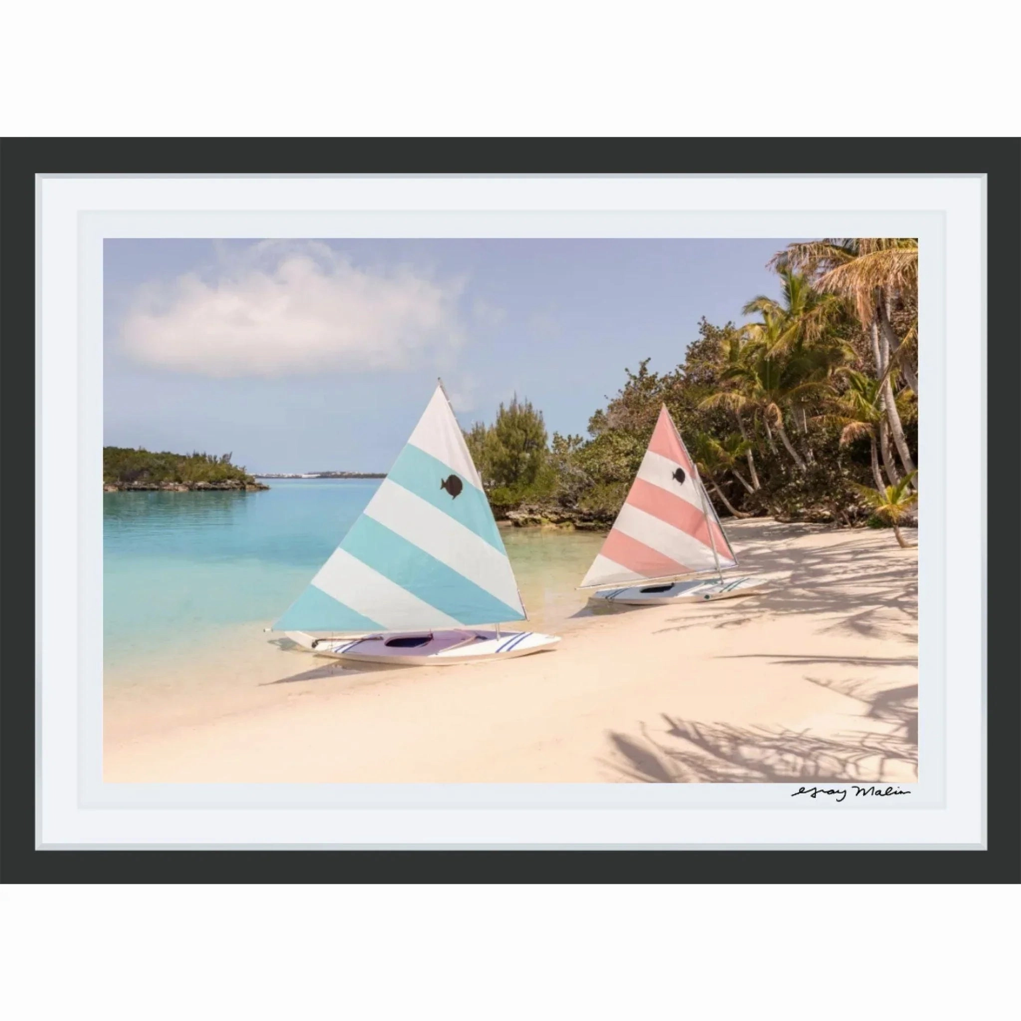 Pastel Blue and Pink Sailboats, Tucker's Town Print by Gray Malin