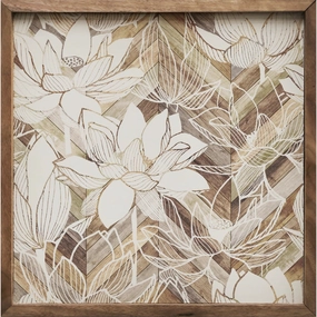 Pattern Lotus Wood Framed Print 