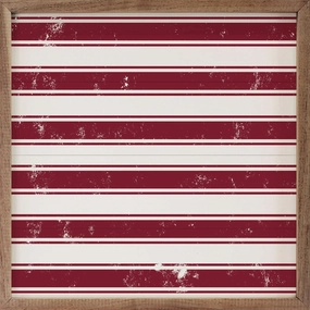Pattern Red & White Stripes Wood Framed Print 