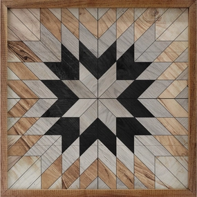 Pattern Wooden Star Wood Framed Print 