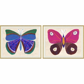 Paule Marrot Blue & Pink Butterflies (Var. 2) 