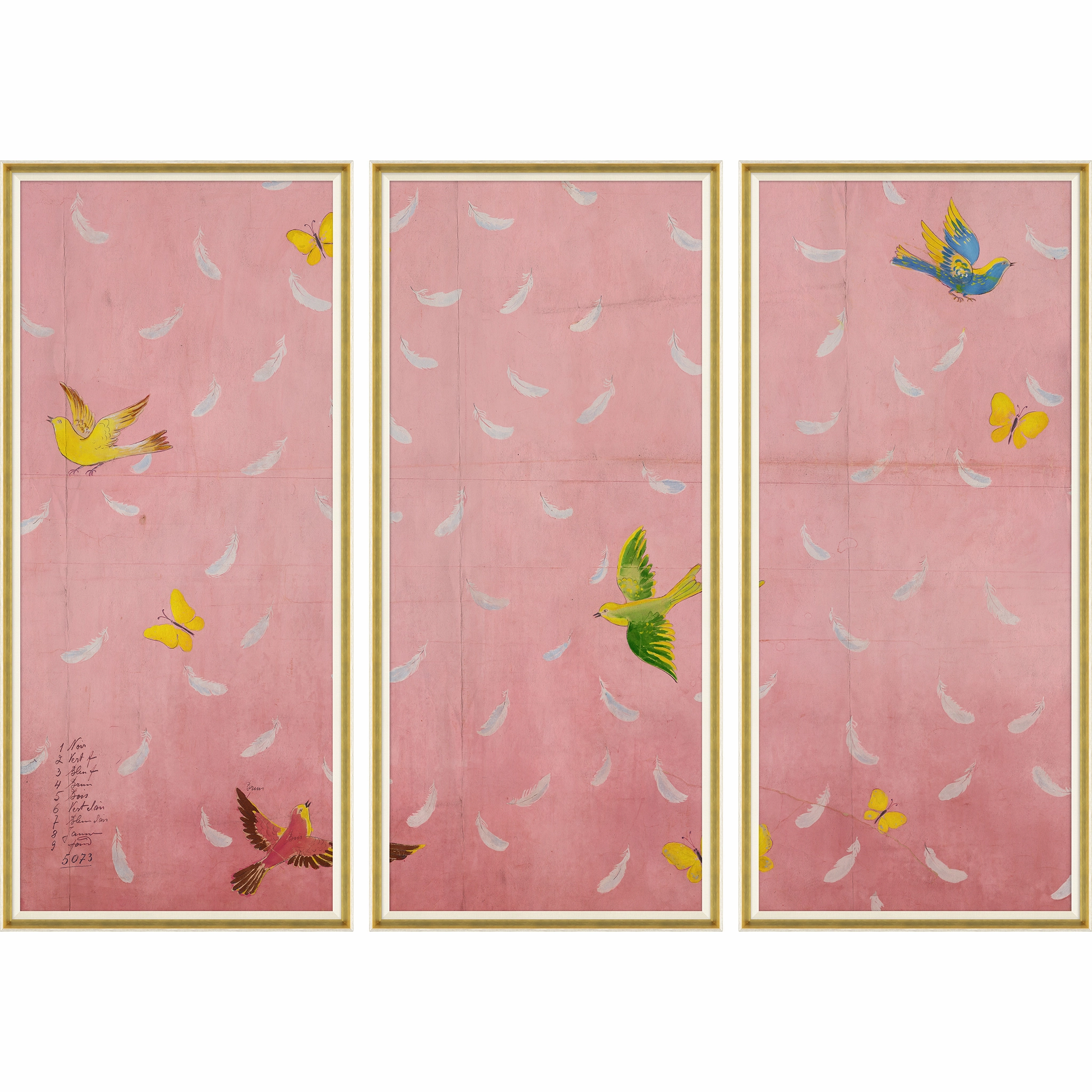Paule Marrot Feathers Triptych 