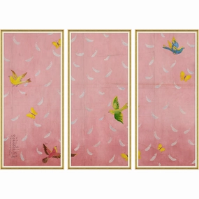 Paule Marrot Feathers Triptych 