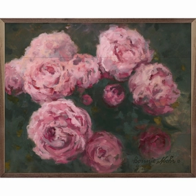 Peonies Magenta By Bonnie Mohr Wood Framed Print 