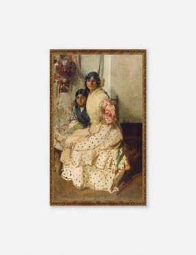 Pepilla and Her Daughter Wall Art by Joaqun Sorolla y Bastida Gold 