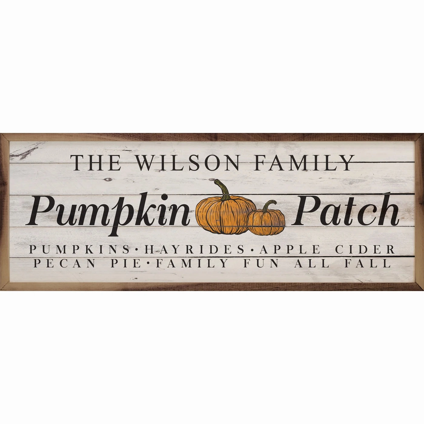 Personalized Name Pumpkin Patch Wood Framed Print