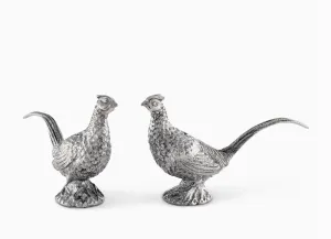 Pewter Pheasants Salt & Pepper Set 