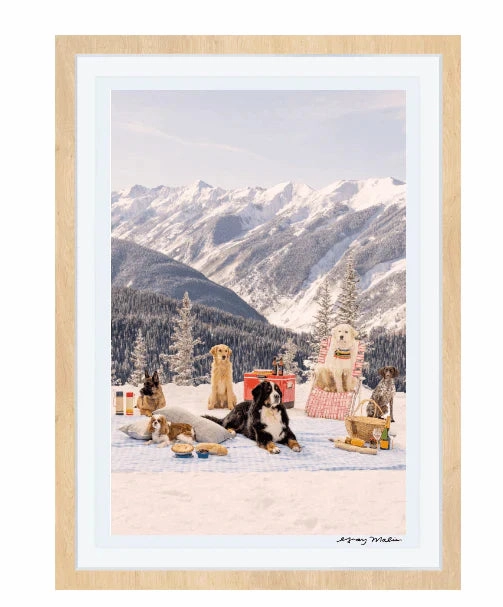 Picnic Party Vertical on the Top of Aspen Mountain Print by Gray Malin