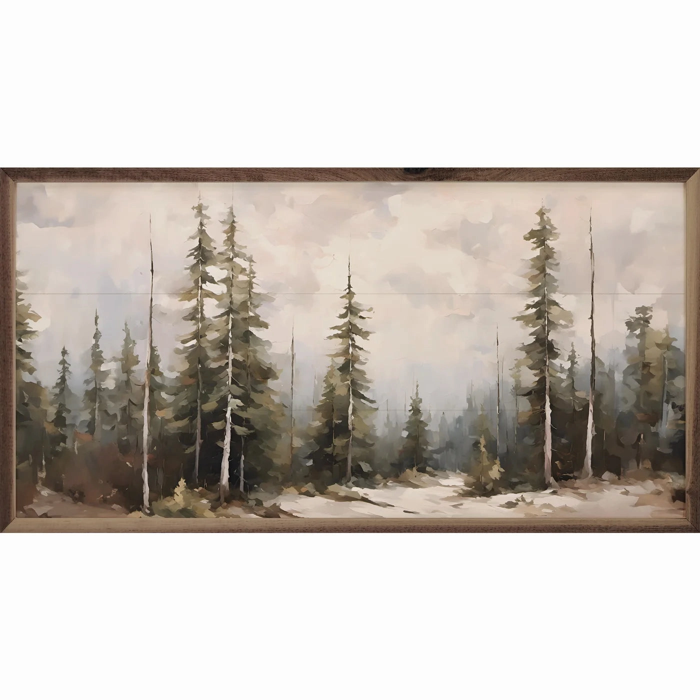 Pine Forest Wood Framed Print 