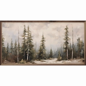 Pine Forest Wood Framed Print 