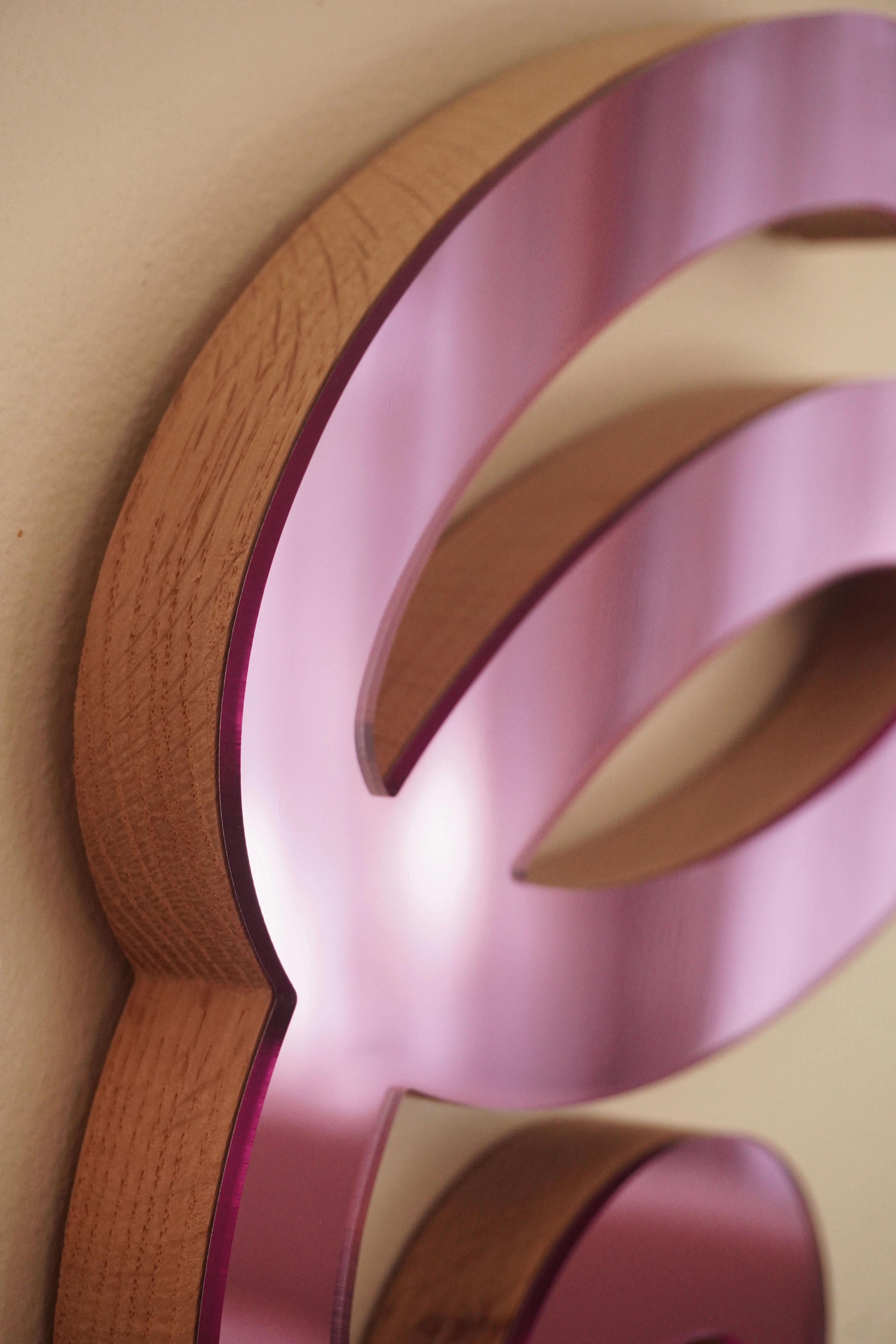 Pink 5 Scribble Sculpture Mirror
