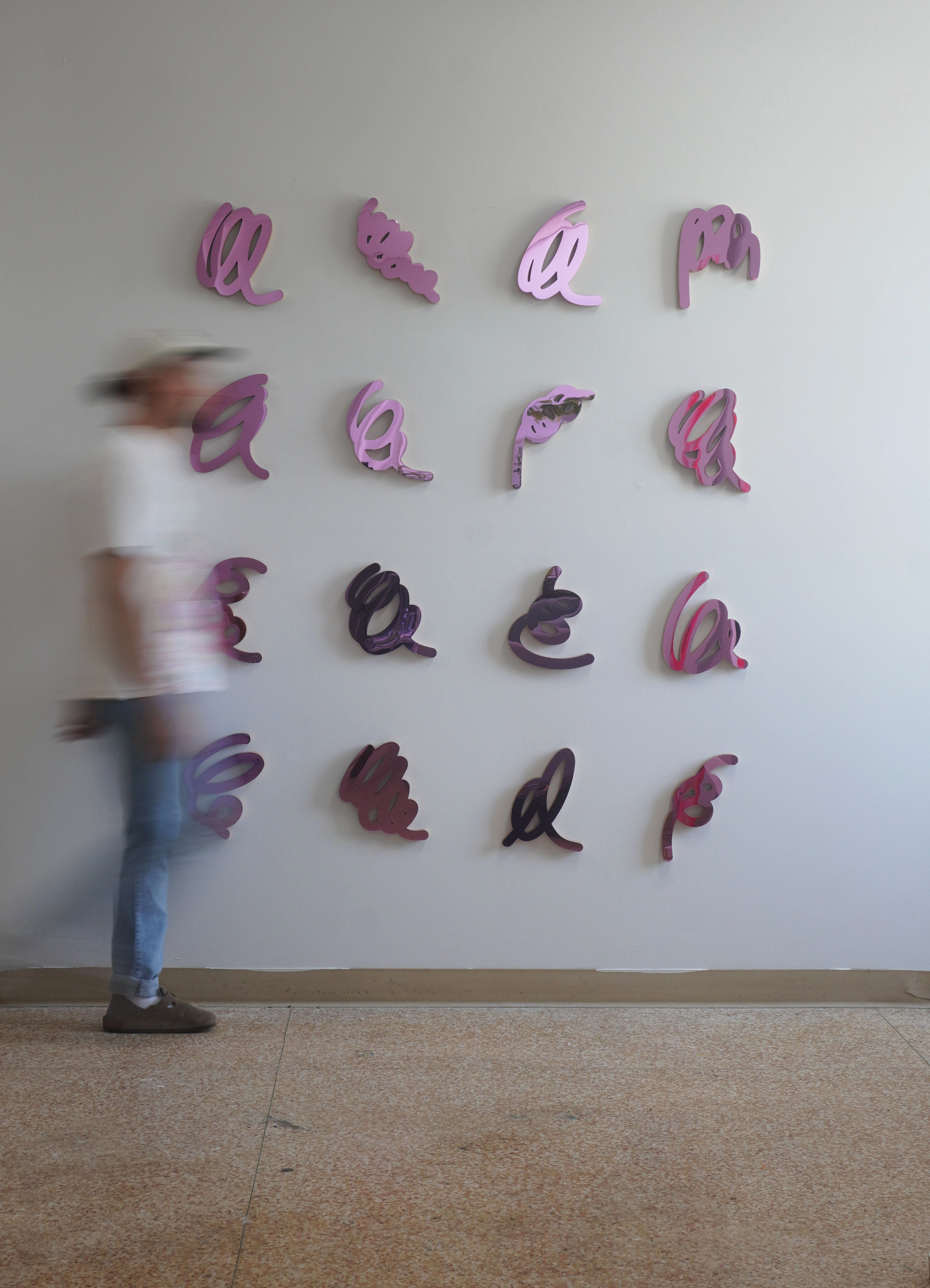 Pink 5 Scribble Sculpture Mirror