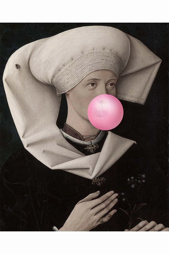 Pink Bubblegum Viscountess Portrait Canvas