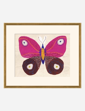 Pink Butterfly Print by Paule Marrot 