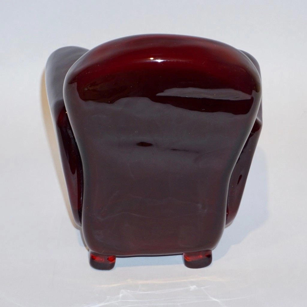 Pino Signoretto 1980s Italian Burgundy Red Murano Glass Miniature Armchair