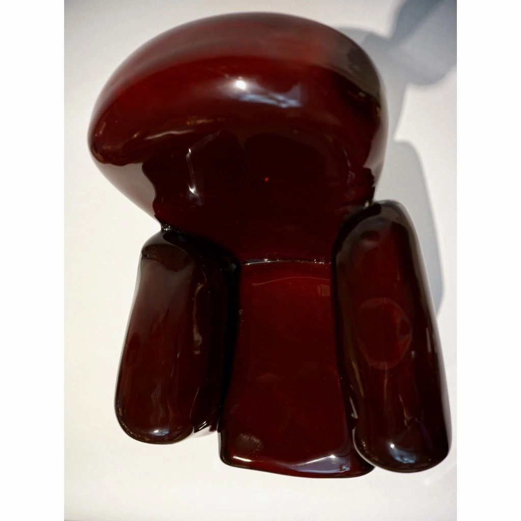 Pino Signoretto 1980s Italian Burgundy Red Murano Glass Miniature Armchair