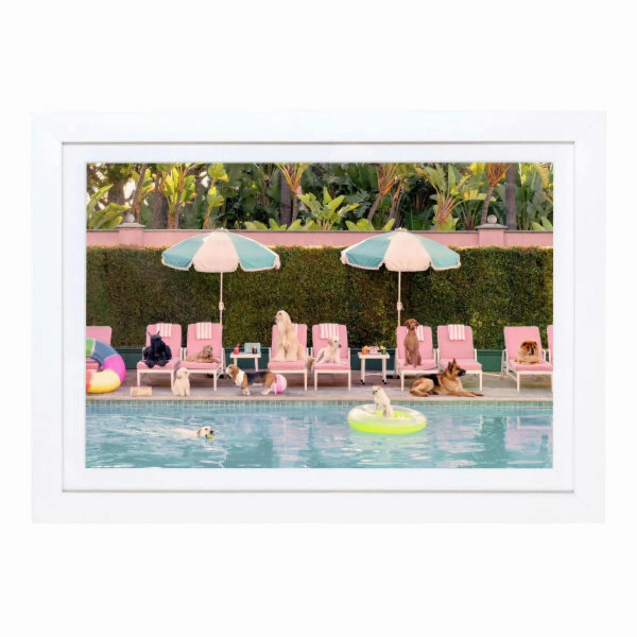 Pool Day, The Beverly Hills Hotel Mini Framed Print by Gray Malin