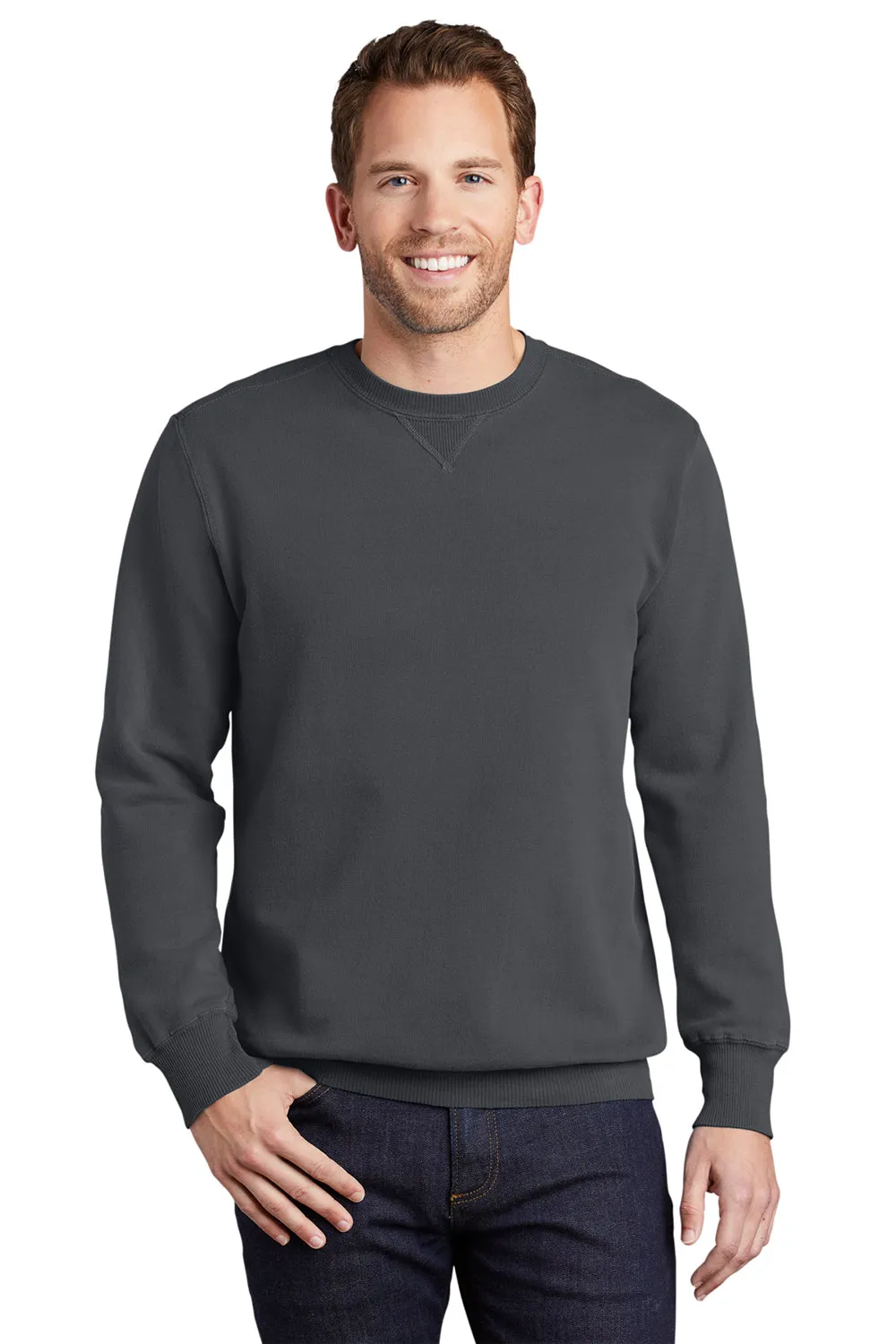 Port & Company Mens Beach Wash Fleece Crewneck Sweatshirt - Coal Grey  Buy the latest Clothing Port-Company