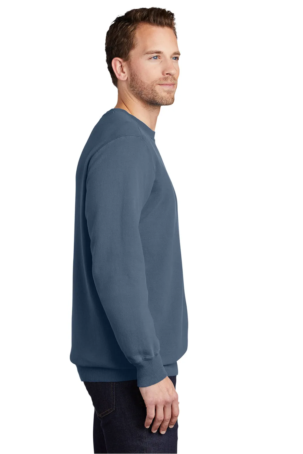 Port & Company Mens Beach Wash Fleece Crewneck Sweatshirt - Denim Blue  Buy the latest Clothing Port-Company