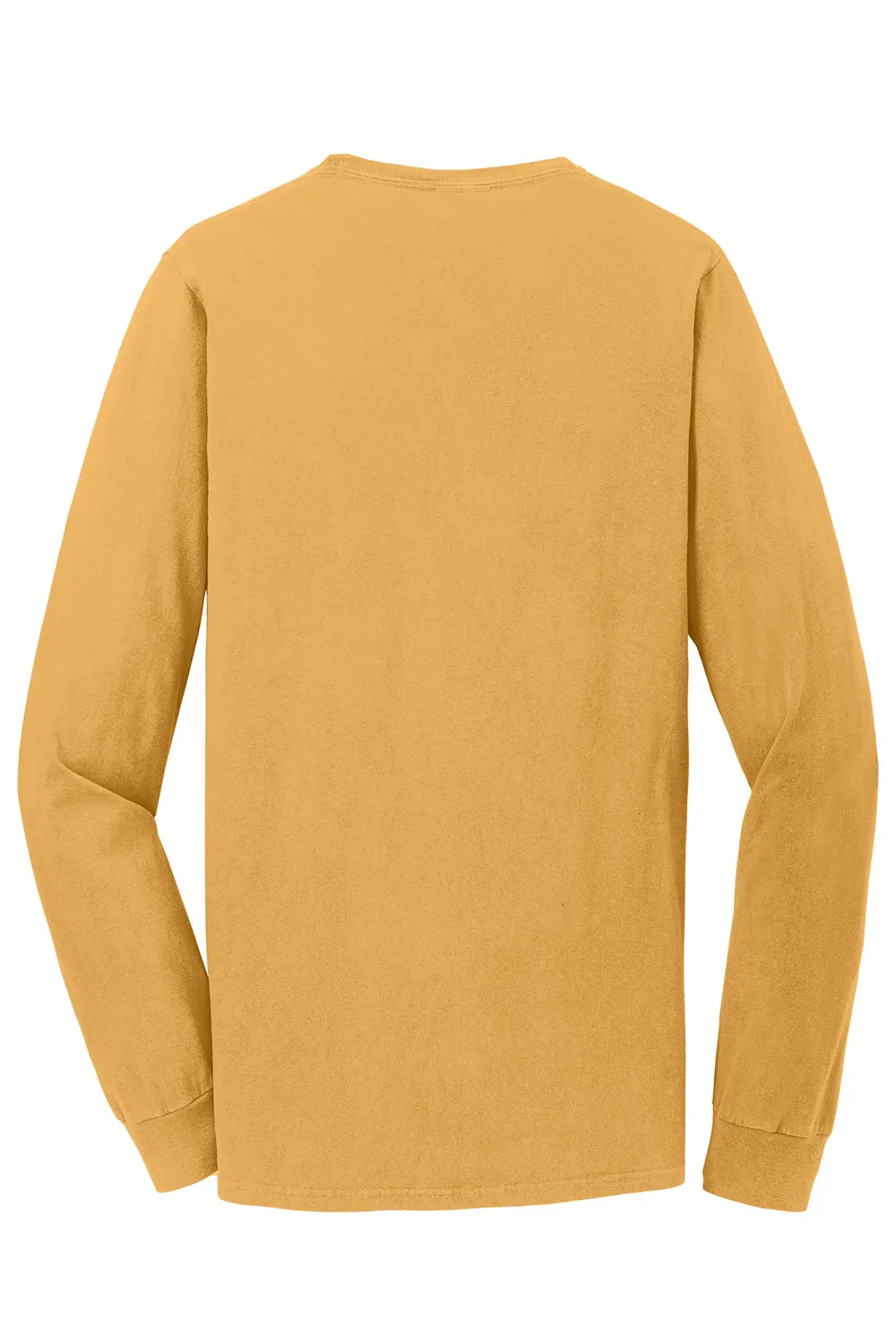 Port & Company Mens Beach Wash Long Sleeve Crewneck T-Shirt - Dijon Yellow  Buy the latest Clothing Port-Company