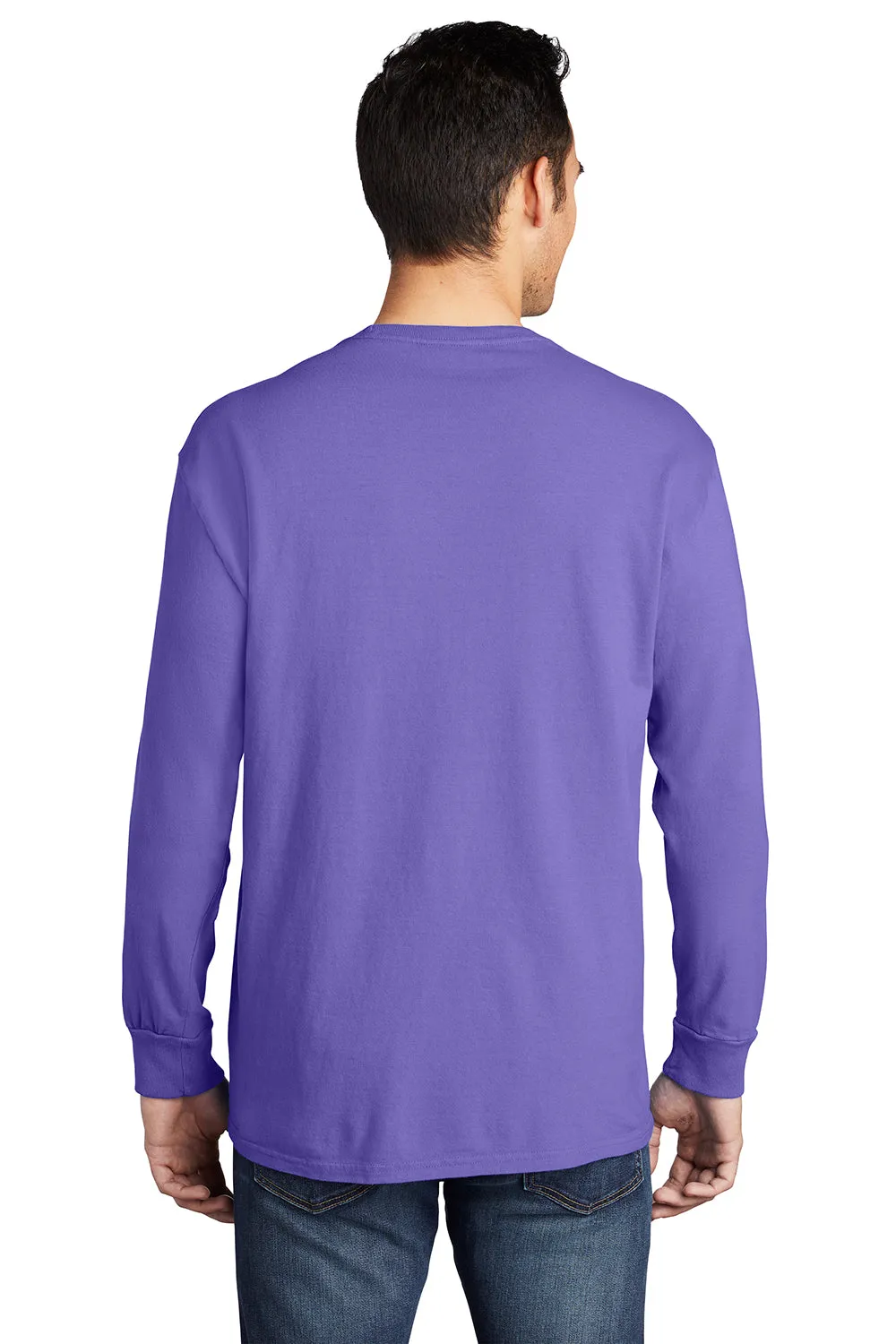 Port & Company Mens Beach Wash Long Sleeve Crewneck T-Shirt w/ Pocket - Amethyst Purple - Closeout  Buy the latest Clothing Port-Company
