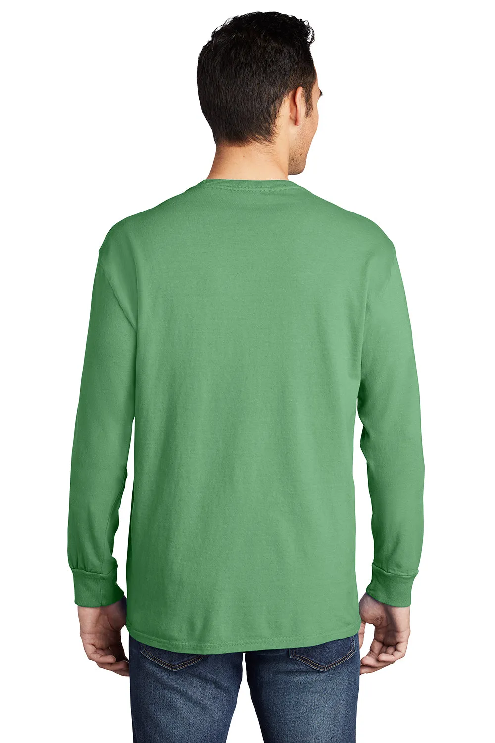 Port & Company Mens Beach Wash Long Sleeve Crewneck T-Shirt w/ Pocket - Safari Green - Closeout  Buy the latest Clothing Port-Company