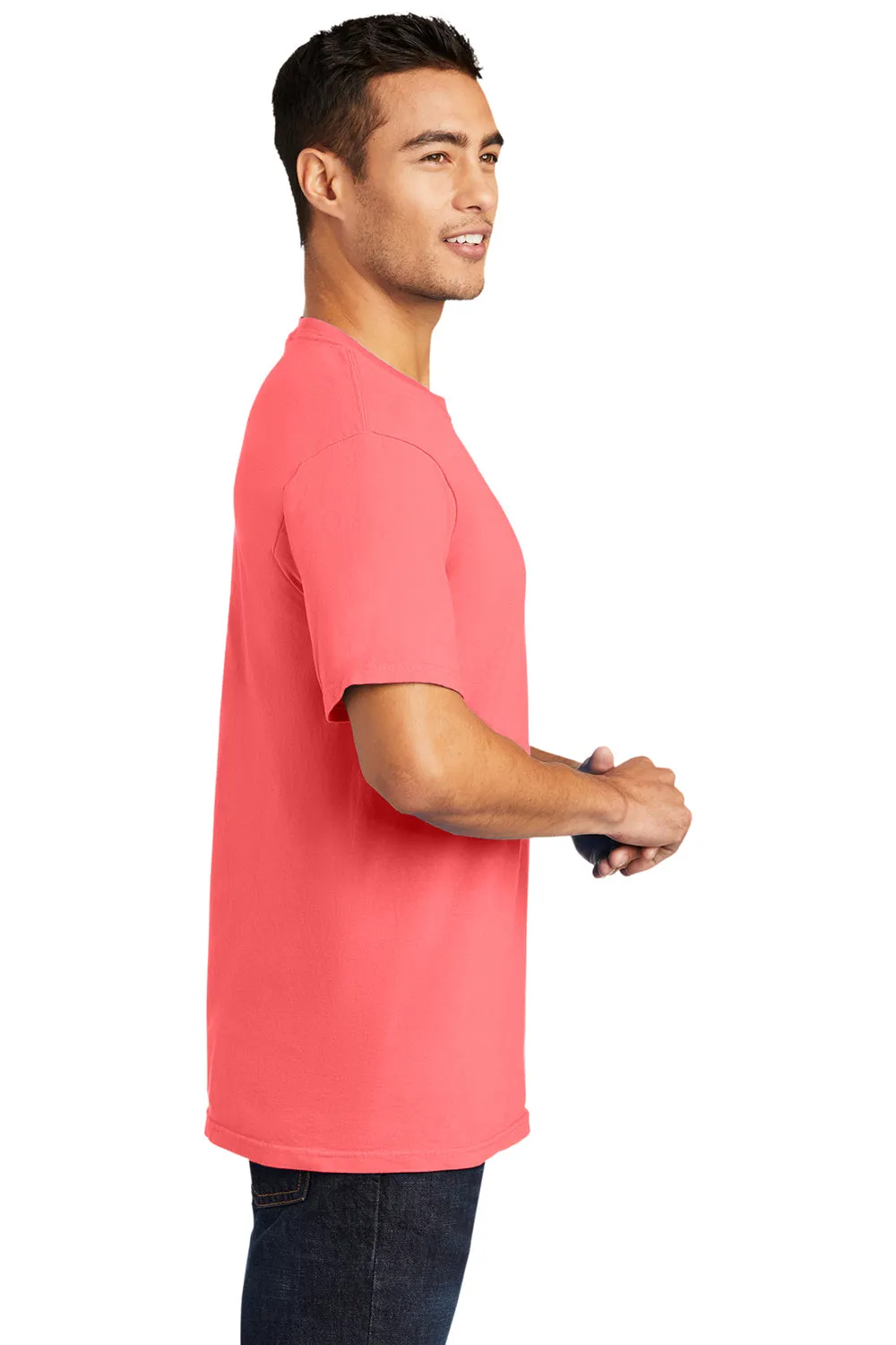 Port & Company Mens Beach Wash Short Sleeve Crewneck T-Shirt - Neon Coral  Buy the latest Clothing Port-Company