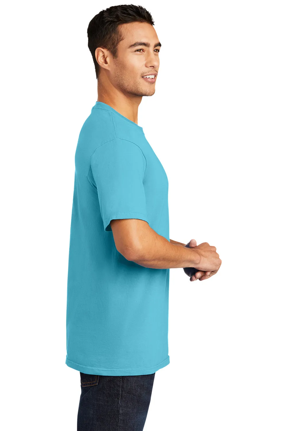 Port & Company Mens Beach Wash Short Sleeve Crewneck T-Shirt - Tidal Wave Blue  Buy the latest Clothing Port-Company