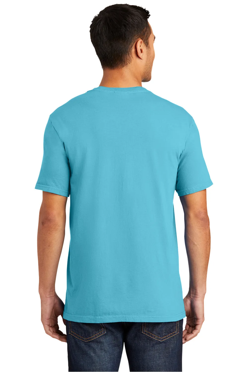 Port & Company Mens Beach Wash Short Sleeve Crewneck T-Shirt - Tidal Wave Blue  Buy the latest Clothing Port-Company